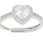 anello cuore pietra in argento 925% regolabile