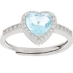 anello cuore pietra in argento 925% regolabile