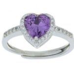 anello cuore pietra in argento 925% regolabile