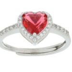 anello cuore pietra in argento 925% regolabile