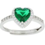 anello cuore pietra in argento 925% regolabile
