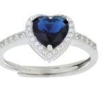 anello cuore pietra in argento 925%