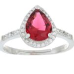 Anello goccia zk in arg 925% regolabile