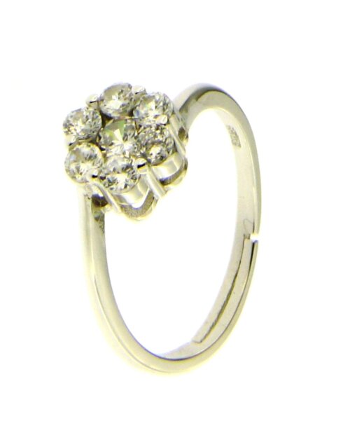 Anello fiore zk in arg 925% regolabile