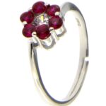 Anello fiore zk in arg 925% regolabile