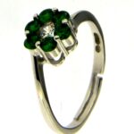 Anello fiore zk in arg 925% regolabile