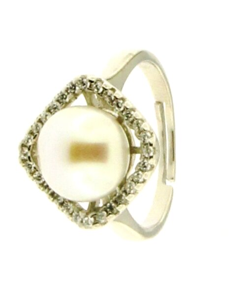 anello perla zk in arg 925% regolabile