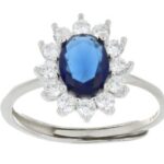 anello pietra  ovale kate con cornice zk arg925% regolabile