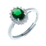 anello pietra  ovale con cornice zk arg925% regolabile