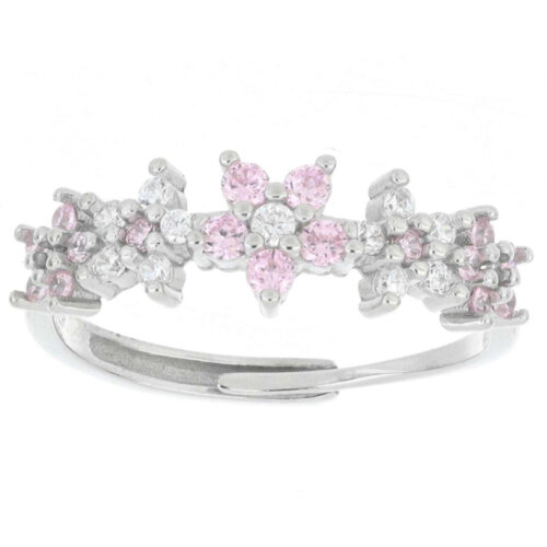 anello veretta fiori zk in arg 925%