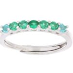 anello 7 zirconi in arg 925% regolabile