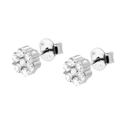 Orecchino fiore Moissanite in arg 925% 1,80 ct