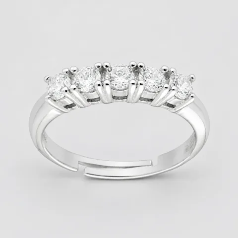 Anello 5 pietre 3mm in argento 925