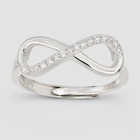 Anello con infinito metà zirconato in argento 925