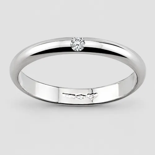 Anello Fedina con Zircone in argento 925