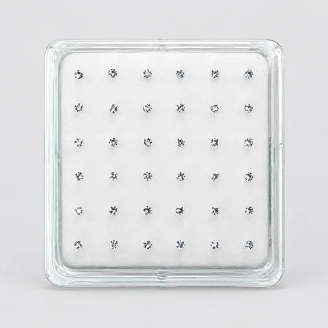 Orecchino da naso strass2mm box36