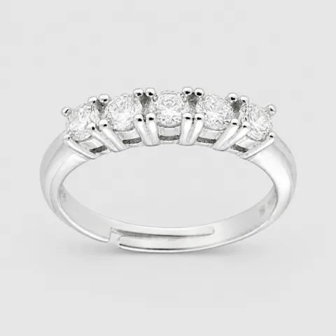 anello 5 pietre Missanite in arg 925% regolabile 1,00ct