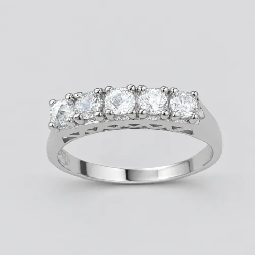 Anello 5 pietre 3mm in argento 925 regolabile