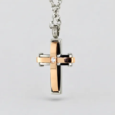 Collana uomo croce acciaio