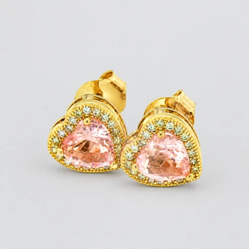 Orecchino rosé zirconi in argento 925