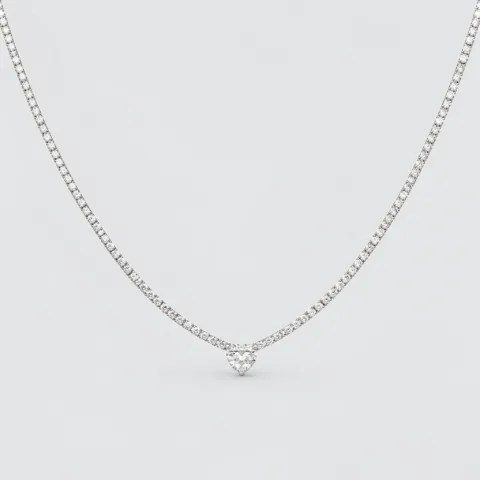 Collana tennis cuore zk in arg 925%
