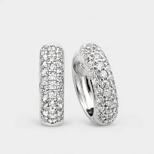 Cerchio 12mm scattino 3 file zirconi in argento 925