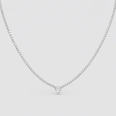 Collana tennis cuore zk in arg 925%