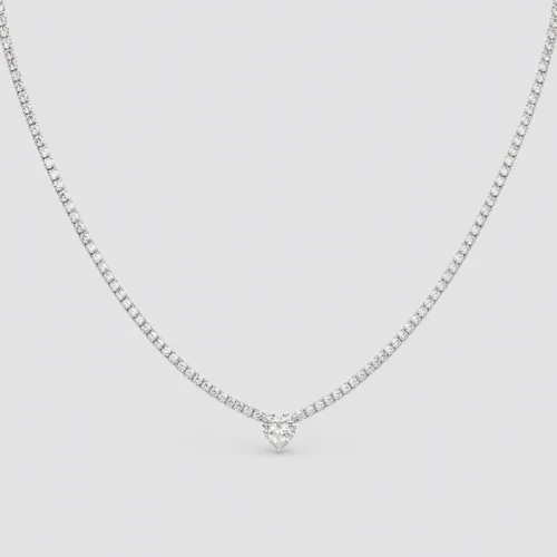 Collana tennis cuore zk in arg 925%