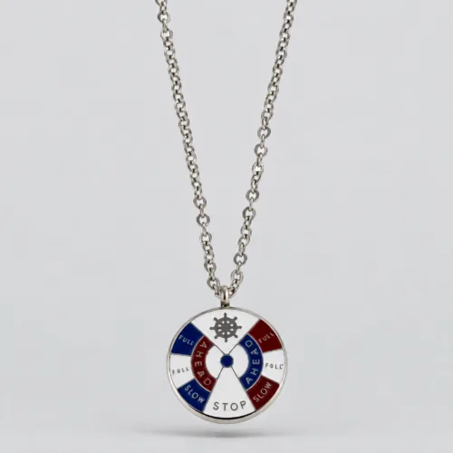 collana uomo rosa dei venti acciaio