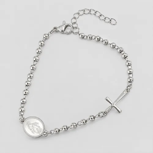 Bracciale rosario in acciaio inox