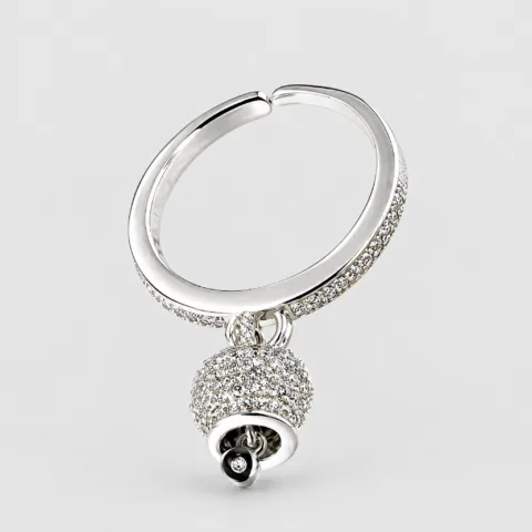 Anello con campanella pendente in argento 925