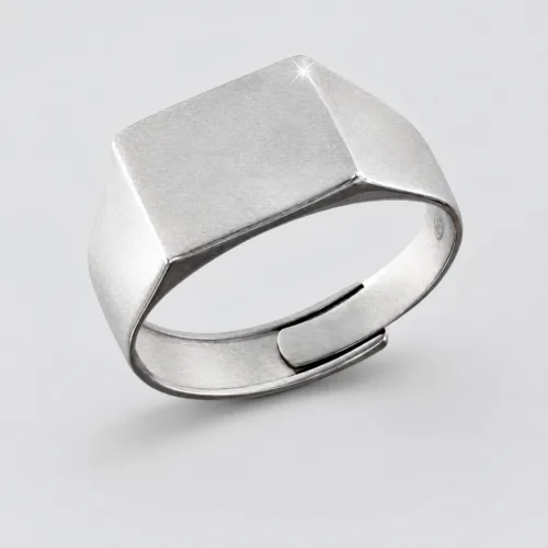 Anello uomo rettangolare in argento 925 regolabile