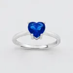 Anello solitario cuore in argento 925 – Zaffiro