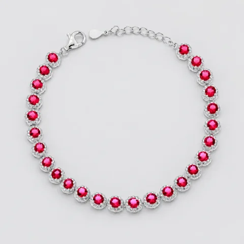 Bracciale tennis pietre tonde zirconi in argento 925 – Rubino