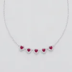 Collana forzatina con cuori in argento 925 – Rubino
