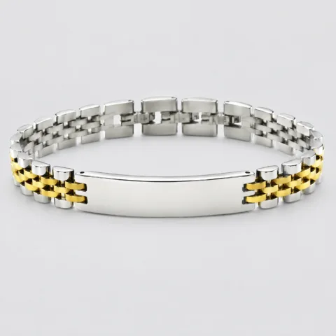 Bracciale uomo targa maglia rolex in acciaio inox
