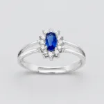 Anello pietra piccolo in argento 925 regolabile – Zaffiro