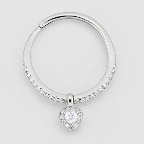 Anello cuore pendente in argento 925 regolabile