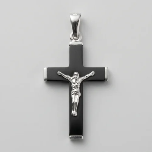 Pendente croce con cristo in argento 925