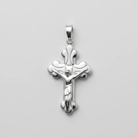 Pendente croce con cristo in argento 925