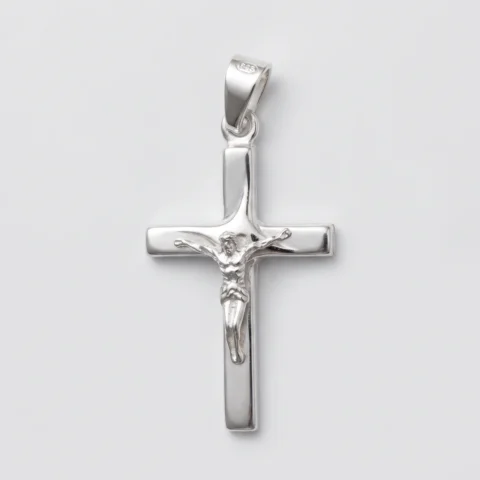 Pendente croce con cristo in argento 925