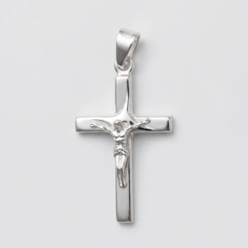 Pendente croce con cristo in argento 925