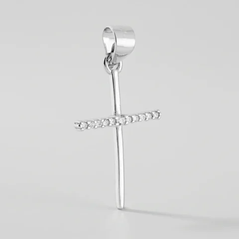 Pendente croce zirconi in argento 925