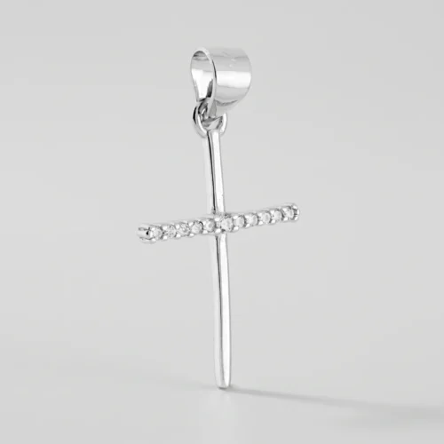 Pendente croce zirconi in argento 925