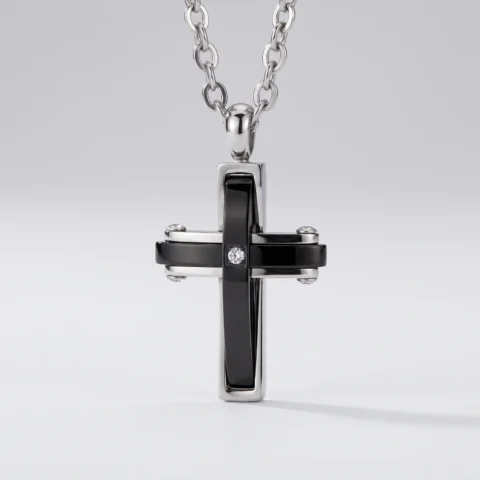 Collana uomo Acciaio croce