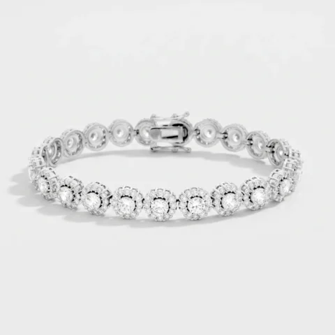 Bracciale tennis pietre tonde zirconi in argento 925