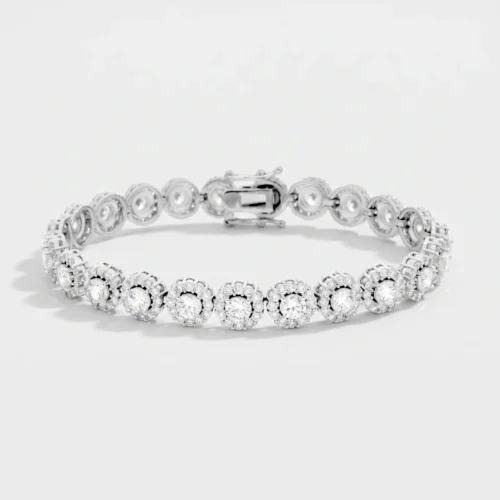 Bracciale tennis pietre tonde zirconi in argento 925