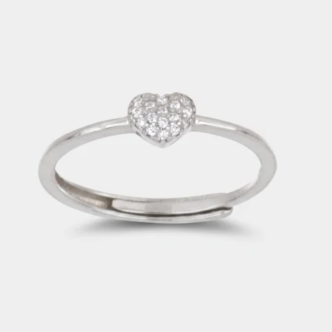 anello cuore zk in argento 925% regolabile