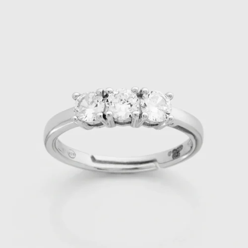 Anello trilogy 4mm in argento 925 regolabile
